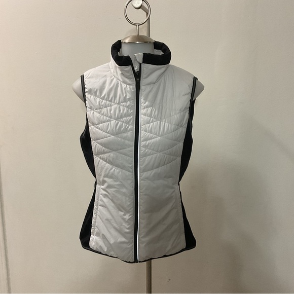 Lole Icy White Black  Down Puffer Vest Size M - Picture 3 of 11